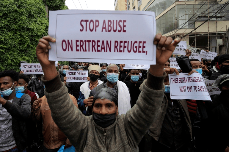 Eritrean refugees demand protection amid Tigray war